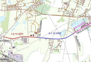 Mapa poglądowa dotycząca wystąpienia utrudnień w ruchu drogowym