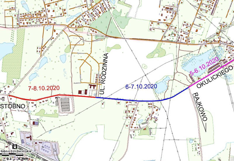 Mapa poglądowa dotycząca wystąpienia utrudnień w ruchu drogowym
