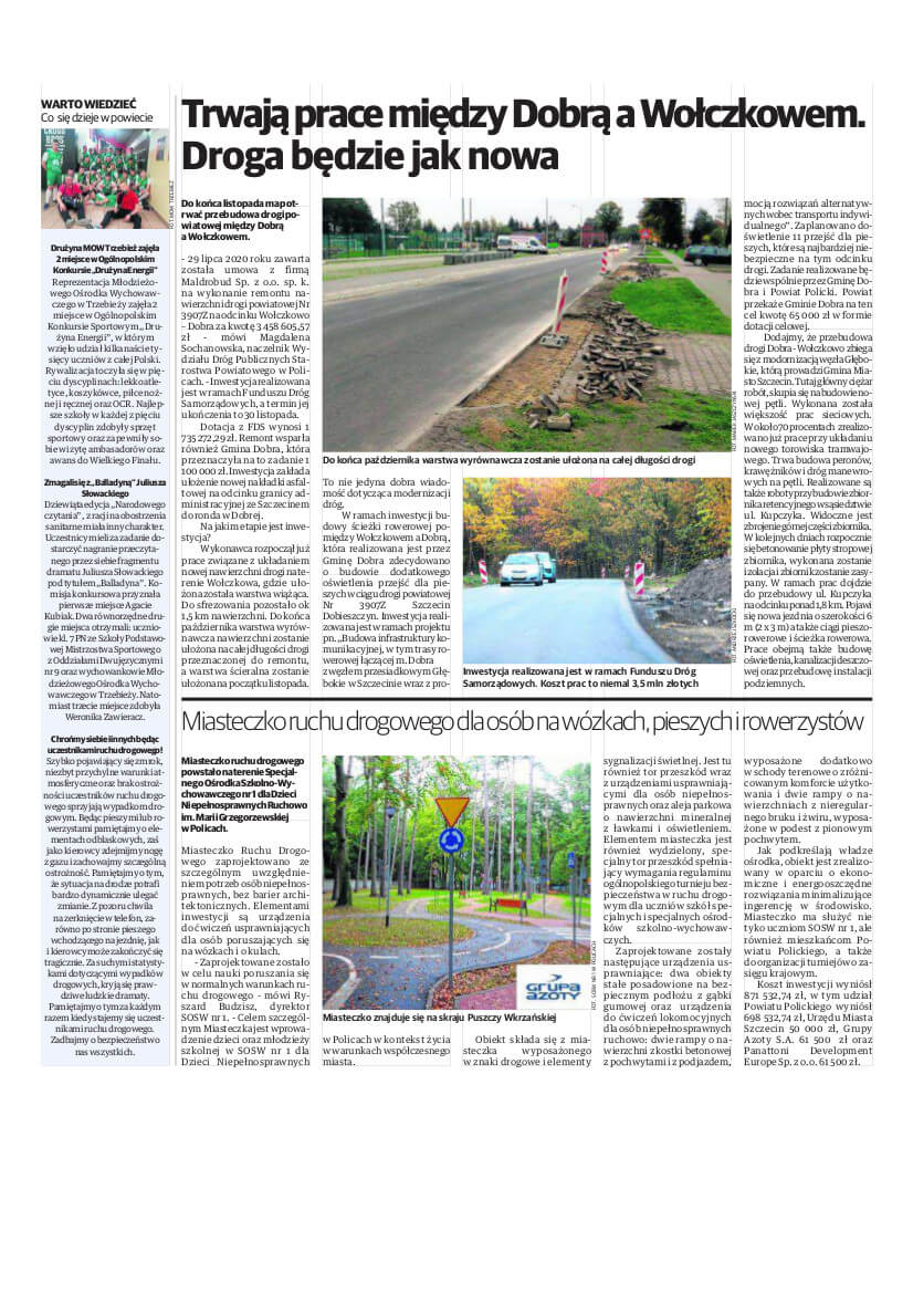 Strona promocyjna Powiatu Polickiego w miesięczniku "Głos Polic"