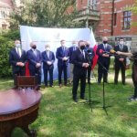 Starosta Policki Andrzej Bednarek przemawia podczas wydarzenia