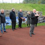 Przewodniczący Rady Powiatu w Policach Cezary Arciszewski przemawia