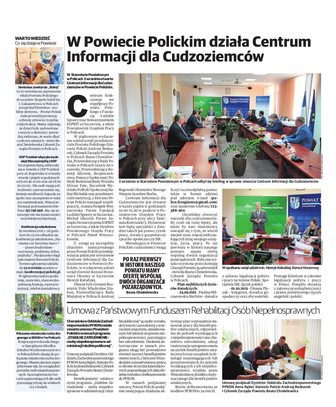 Strona promocyjna Powiatu Polickiego w Głosie Polic