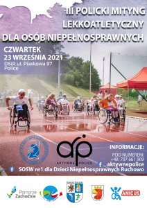 Plakat promujący wydarzenie pod nazwą III Policki Mityng Lekkoatletyczny