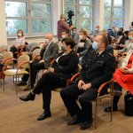 Powiatowy Inspektor Budowalny oraz Komendant Powiatowej Straży Pożarnej podczas konferencji szkoleniowej