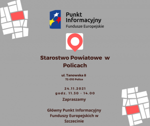 Plakat informujący o dyżurze Mobilnego Punktu Informacyjnego