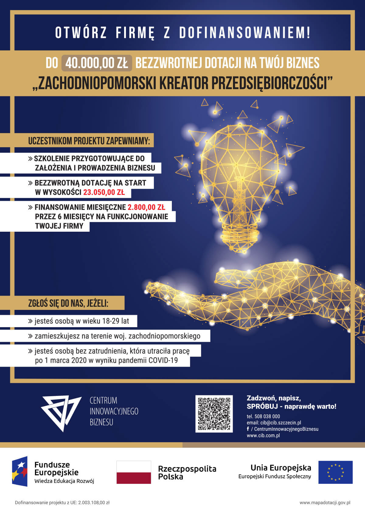 Plakat promujący udział w projekcie