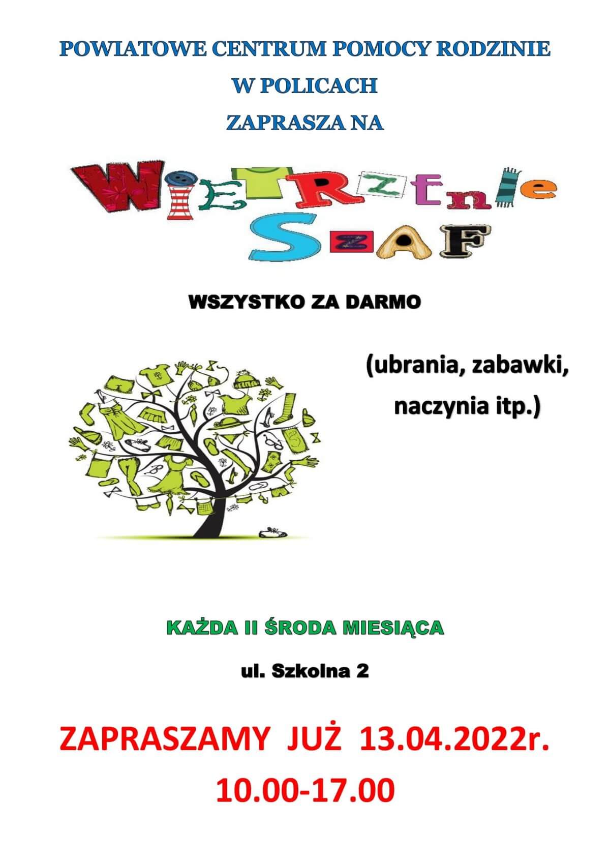 Plakat promujący akcję "Wietrzenie szaf"