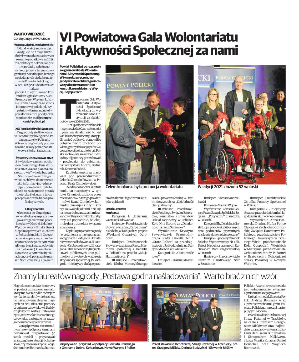 Strona promocyjna kwietniowego wydania "Głosu Polic EXTRA"