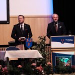 Starosta Policki Andrzej Bednarek i Przewodniczący Rady Powiatu w Policach Cezary Arciszewski podczas uroczystości w Pasewalku