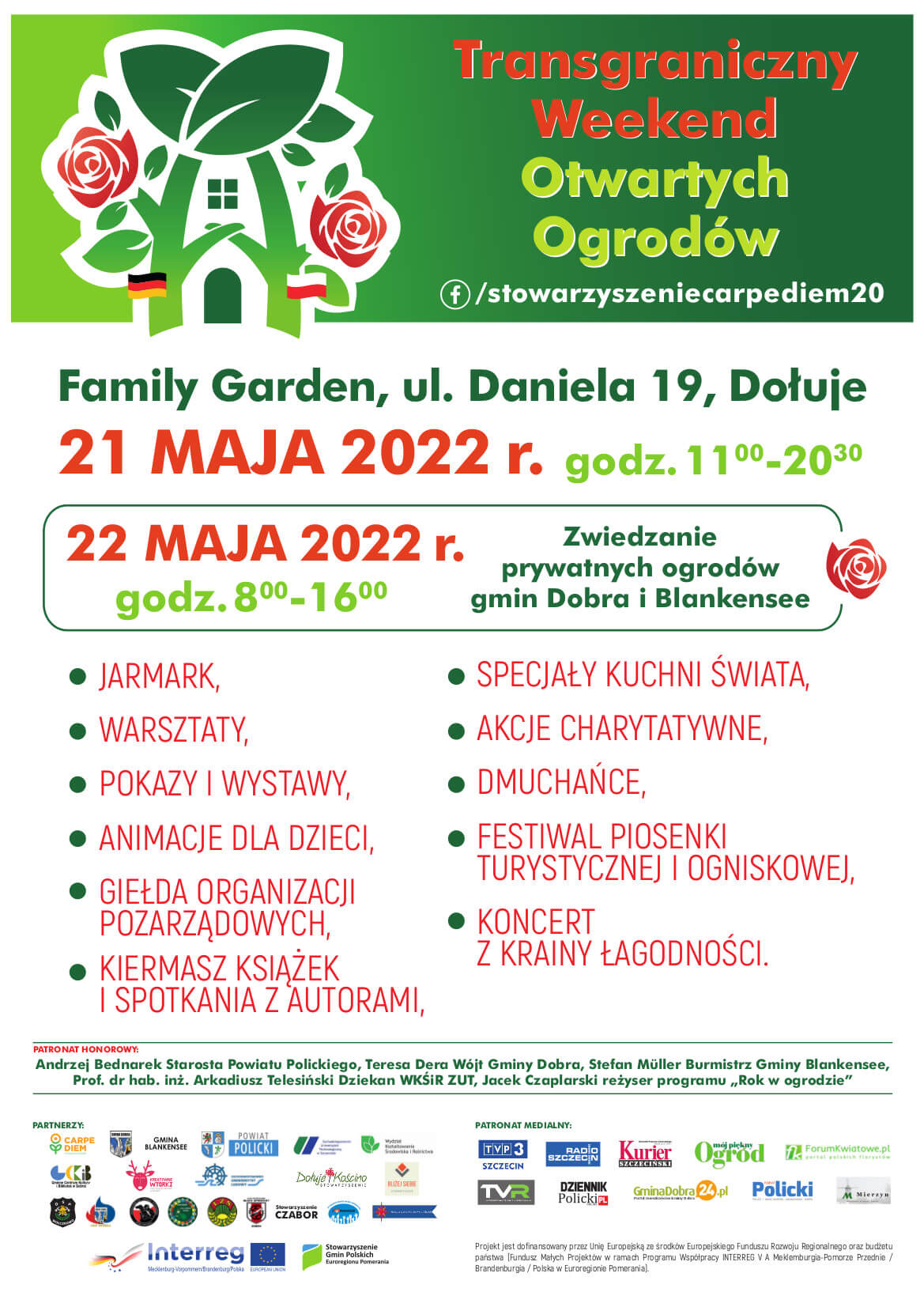 Plakat promujący wydarzenie Transgraniczny Weekend Otwartych Ogrodów
