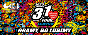 kolorowe logo 31. finału Wielkiej Orkiestry Świątecznej Pomocy z hasłem Gramy, bo lubimy