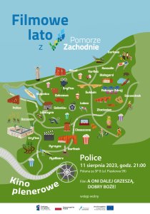 Na grafice widoczne jest pomorze zachodnie z wyszczególnionymi miejscowościami