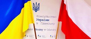 Dwie flagi: Polski i Ukrainy