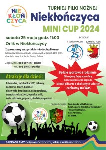 Plakat Turnieju Piłki Nożnej Niekłończyca MINI CUP 2024