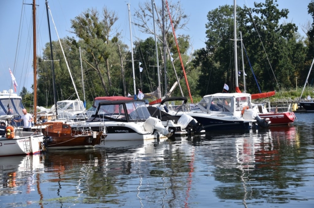 Łódki na wodzie w porcie jachtowym