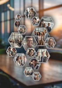 Plakat z twarzami ludzi