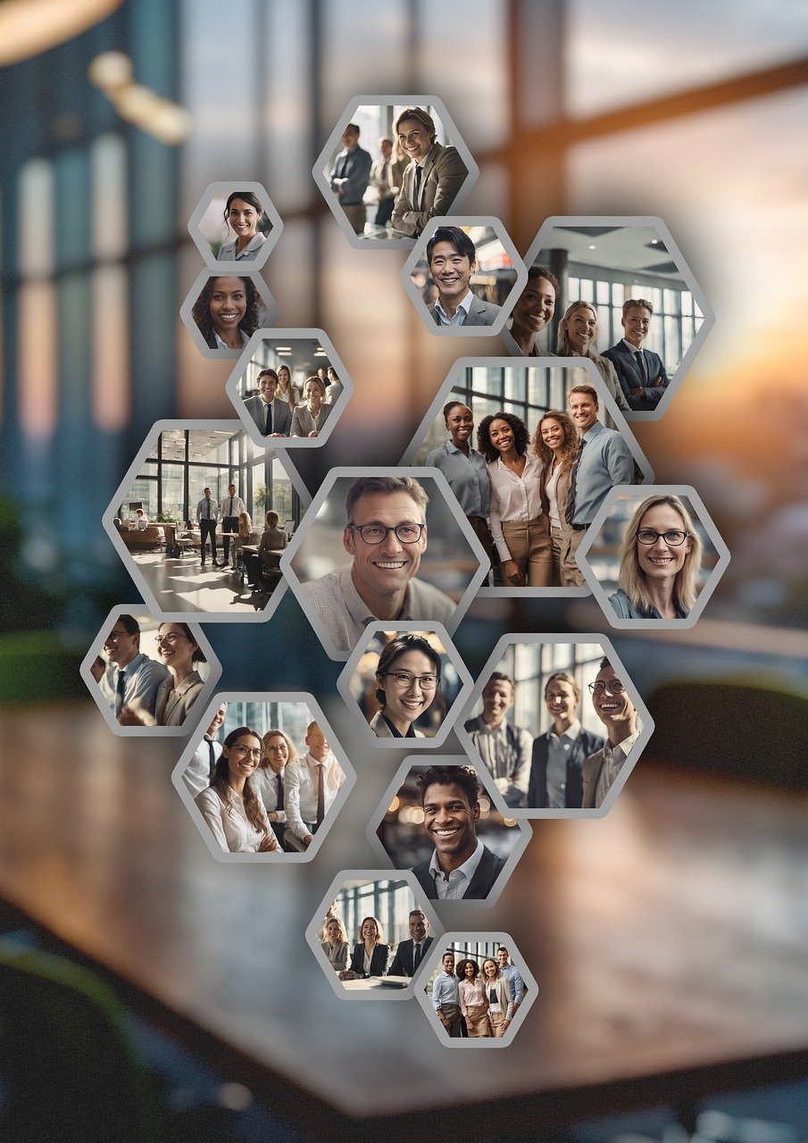 Plakat z twarzami ludzi