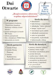 Plakat inforumujący o wydarzeniu w PSSE w Policach